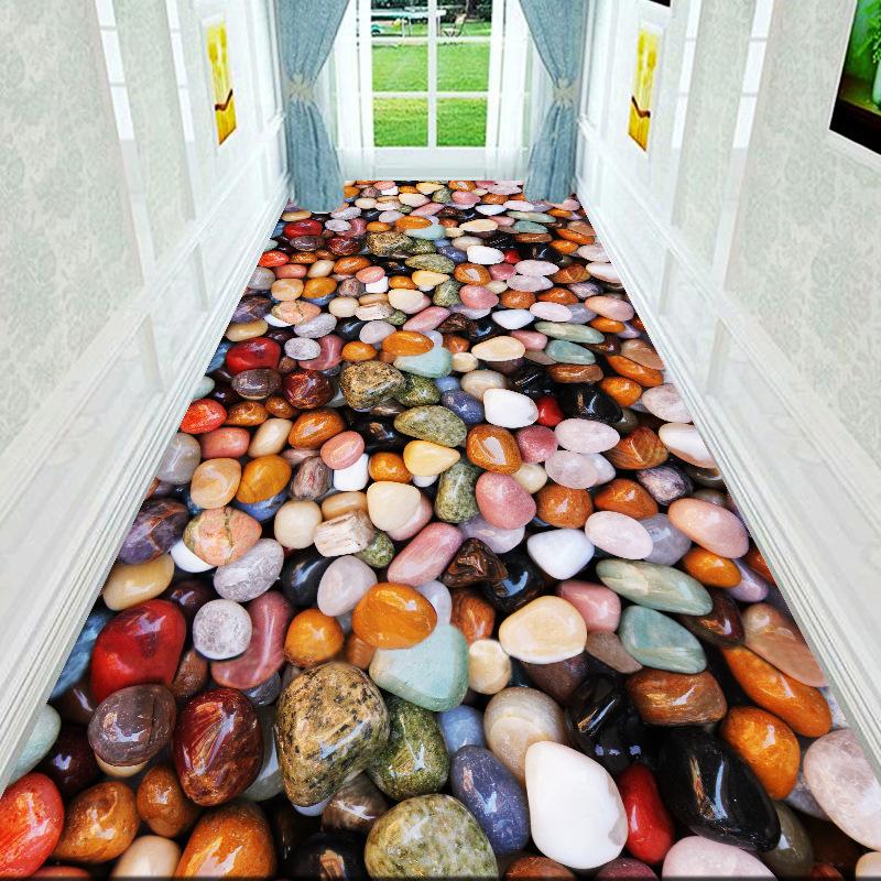 3D Living Room Cobblestone Floor Mat Carpet Bedroom Full Bed Bedside Crawling Mat Coffee Table Entrance Door Mat