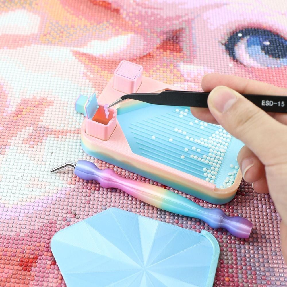 DIY Craft Diamond Painting Tray Embroidery with Lid Storage Flip Drill Tray Beading Plates Multi Functional