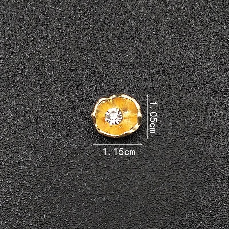 Engood 100 Pezzi Bottoni Strass Fiore Lega Metallica Oro Decorazioni Festa di Compleanno Vestiti Fai da Te Capelli Cucito Bordino Impreziosimento Artigianato