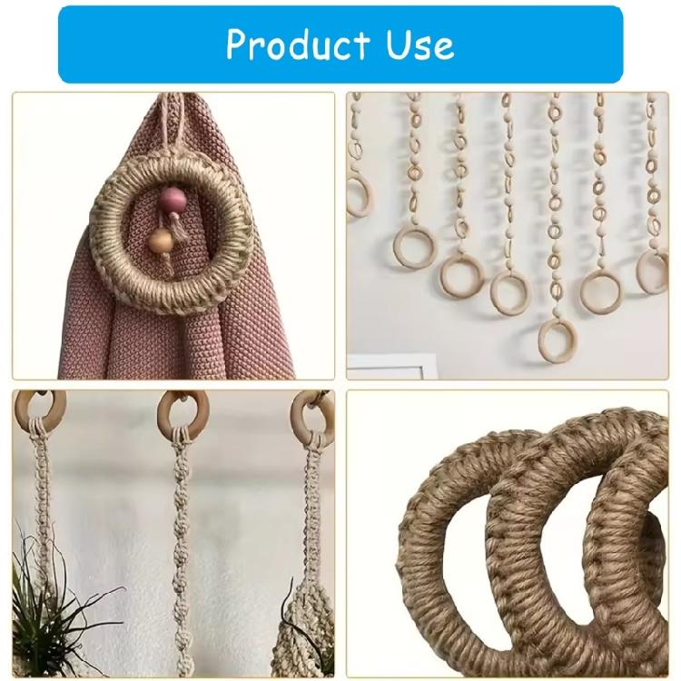 40Pcs Wood Hoops for Craft Pendant Connectors Jewelry Making, 8 Size 15-50mm Unfinished Wood Rings Circles