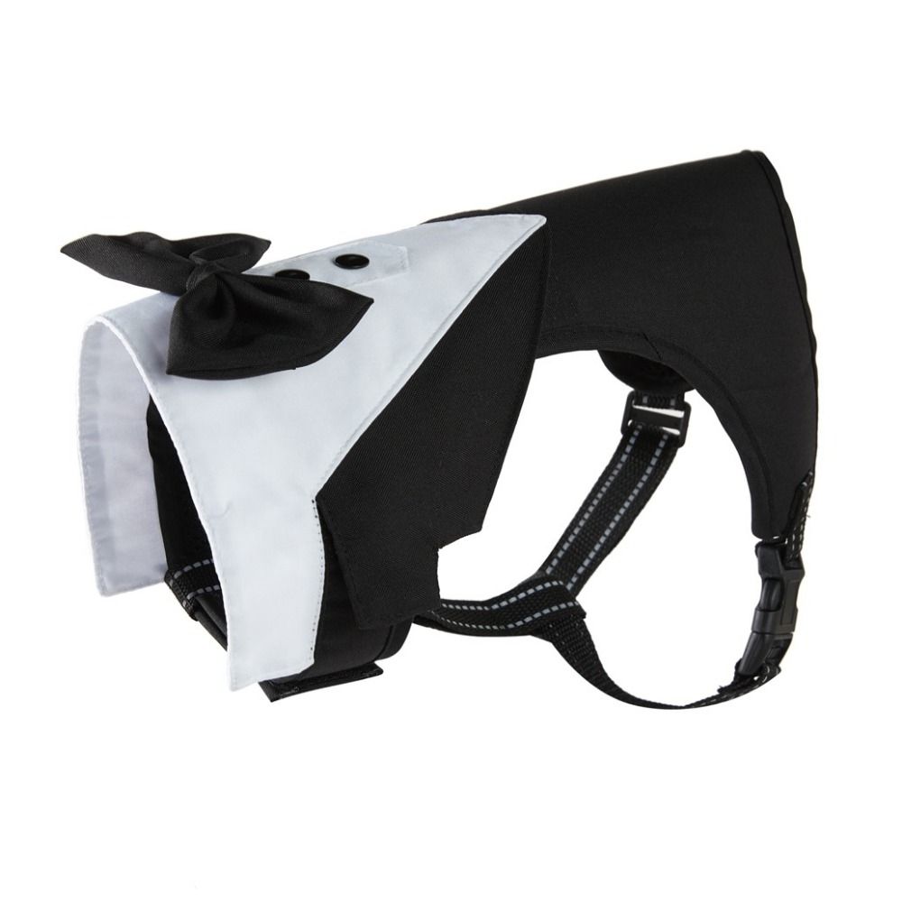 

Полиэстеровый смокинг, шлейка для собаки, нагрудный ремень для собаки, костюм с галстуком-бабочкой для собаки, свадебный пиджак-костюм для питомца, свадьба S-without rope