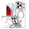 Case for Iphone 17 16 15 14 13 12 Pro Max Transparent Magnetic Attraction Protective Case Lens Mount Full Coverage With Holder