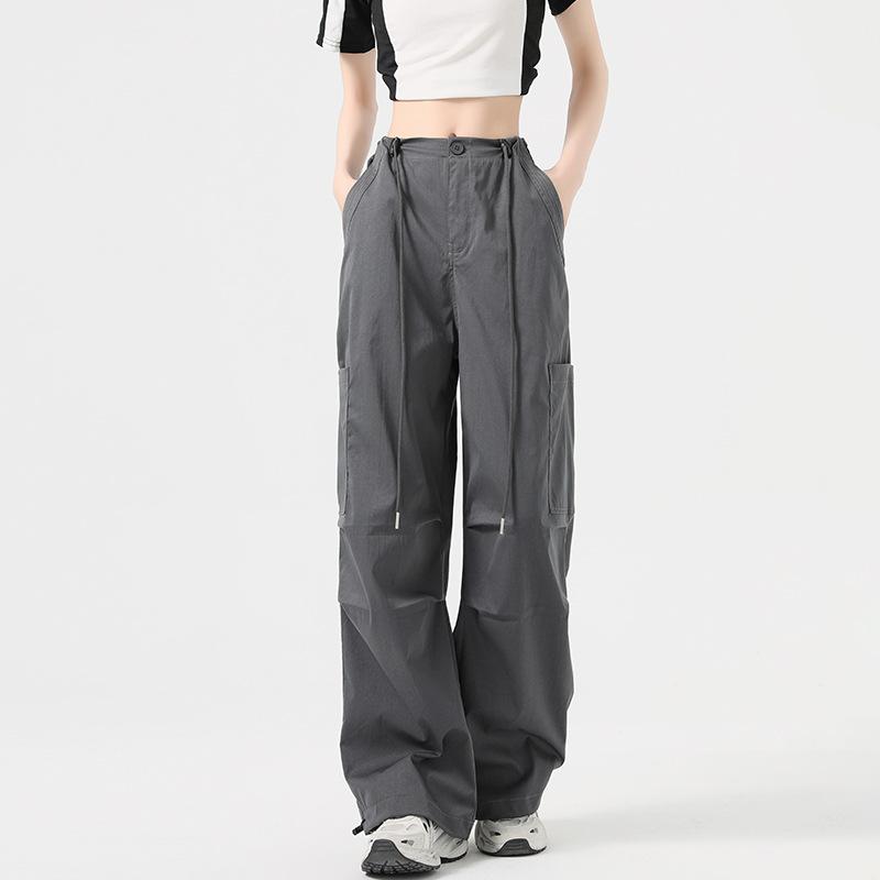 Overalls Women's Autumn High Waist Skinny Loose Straight Paratrooper Pants Lazy Quick Drying Casual Wide Leg Sweatpants