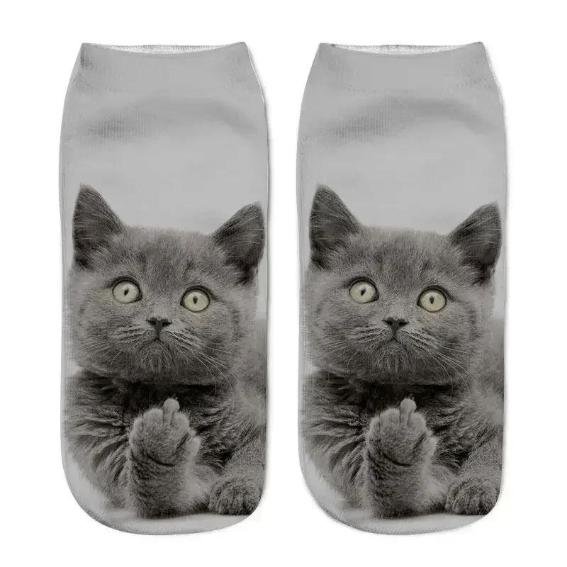 5Pairs Set 3D Cartoon Lovely Cat Puppy Dog Soft Pure Cotton Anklet Socks Harajuku Kawaii Versatile Breathable Casual Short Socks