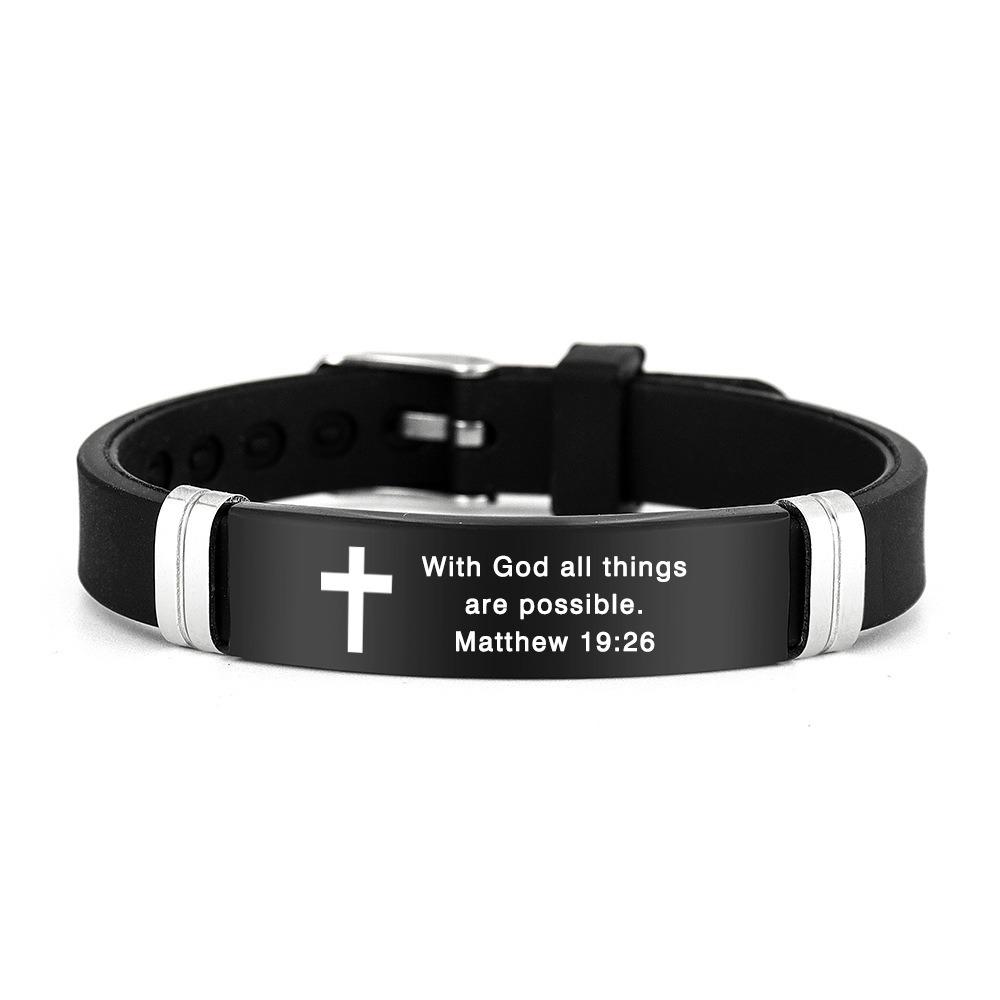 ID Wristband Family Friendship Bracelet Cross Design Christian Bracelet  Religious Gifts