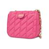 Moschino Metal Double Smile Face Logo Diamond Quilted Chain Shoulder Strap Crossbody Bag Women Bags Pink A74438002-0199