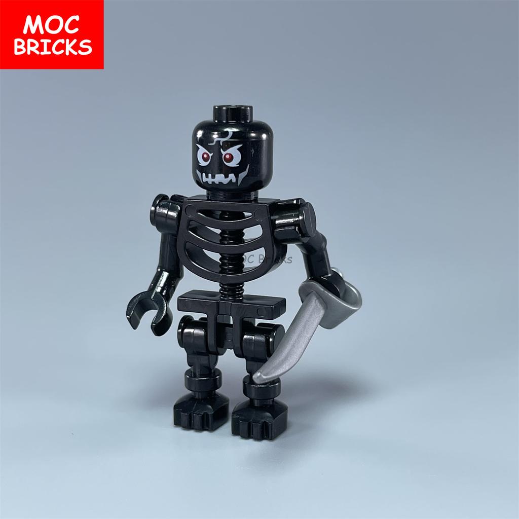 Einzelne MOC Steine DIY Dunkler Bote Magiergruppe Skelett Schädel Bausteine Figur Puppen Spielzeug für Kinder Geschenke