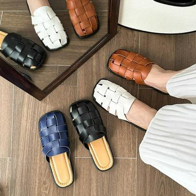 Slippers Women's New Summer Vintage Woven Hollow Sandals Platform Sandals