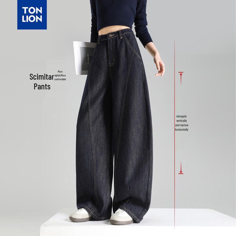 TonLion Women s High-Waist Embroidered Denim Jeans 28