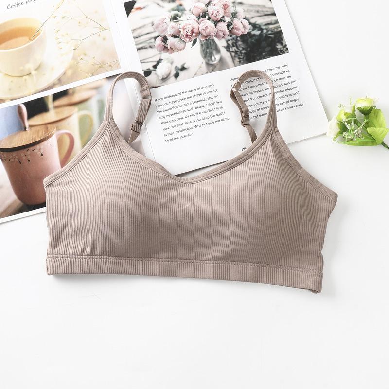 

Летний спортивный бюстгальтер, хлопковый женский бюстгальтер на бретельках, регулируемая латексная подушечка на груди, противоударное сексуальное нижнее белье, бюстгальтеры на бретельках One Size дубильная кора