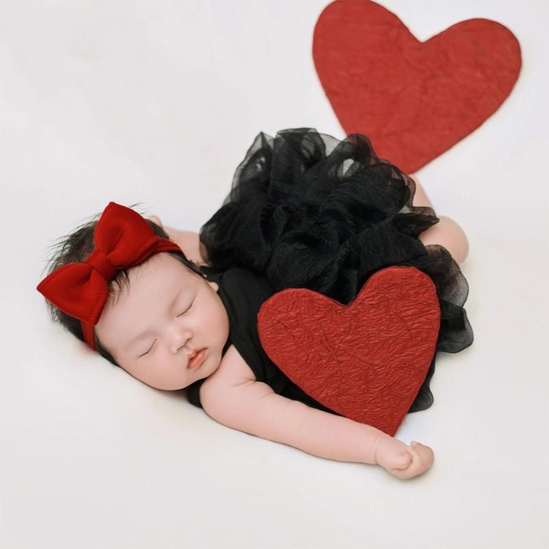 Delicate Baby Girls Tulle Dress Breathable Polyester Fabric Newborns Photo Studio Props Layered Skirt With Headdress