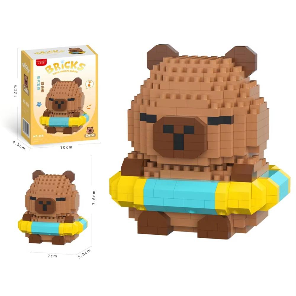 Cartoon Capybara Micro-particle Building Blocks Cute Capybara Doll Toys  For Kids Birthday Gifts