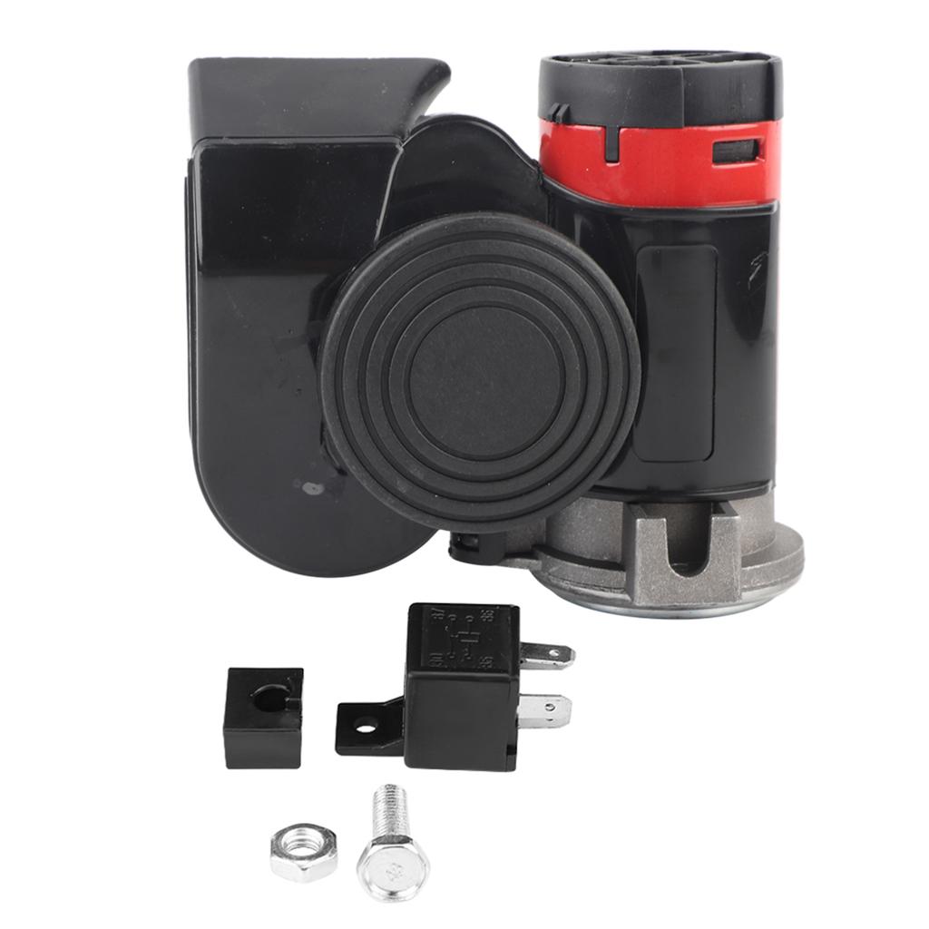12V 139DB  Electronic Snail Ultra Compact Dual Air Horn for Motorcycle Yacht Boat Dual Air Horn  Electronic Snail Horn