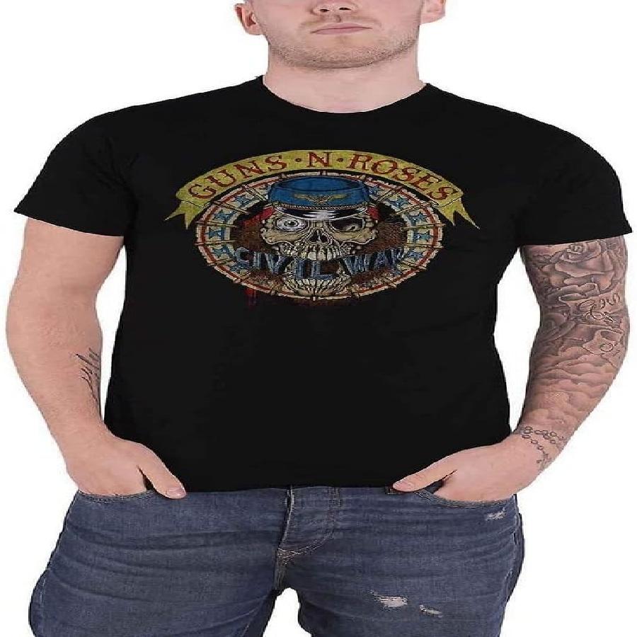

Guns N Roses Men s Skull Circle (Back Print) T-Shirt Large Black XXXXXL чорний