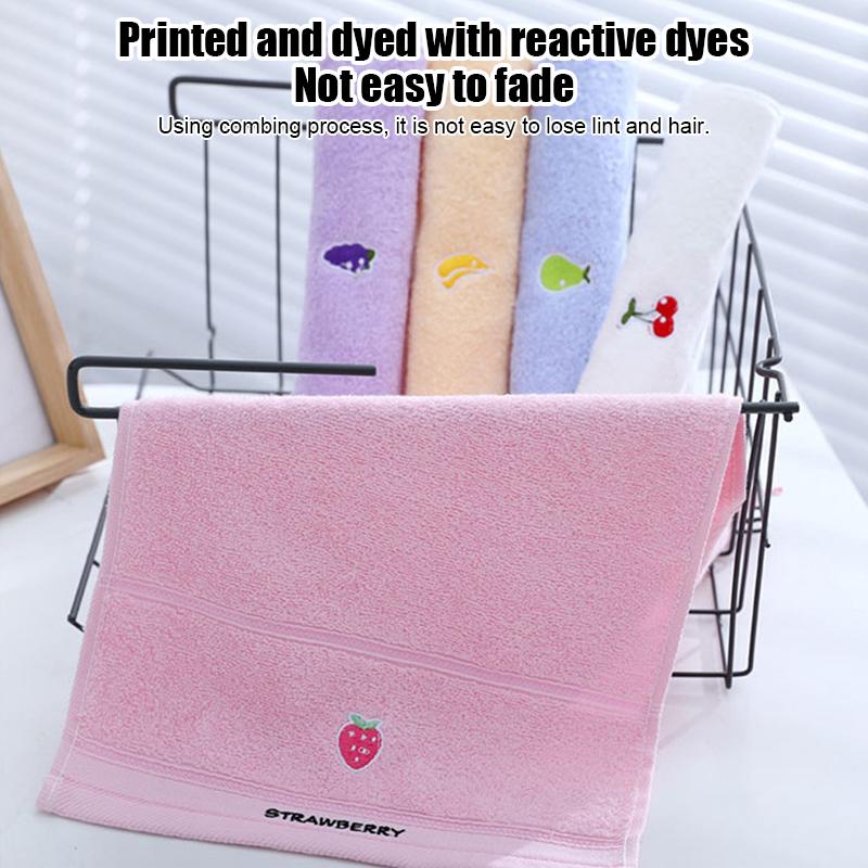 Selling Children's Pure Cotton Fruit Cartoon Primary Baby School Students Face Towel Soft Absorbent Household Bath 25*45 Towel