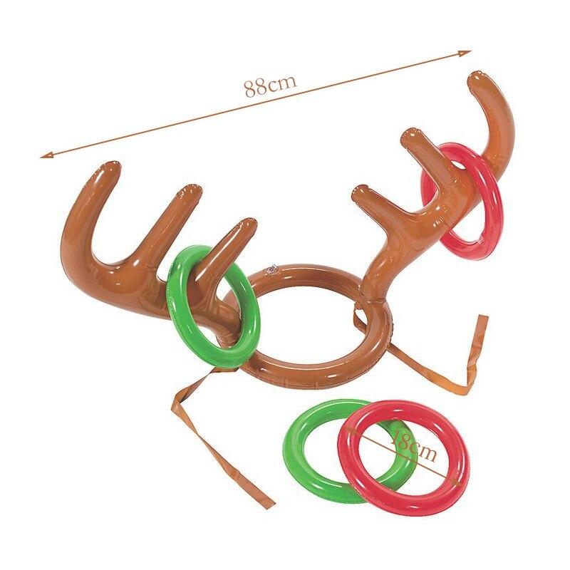 Inflatable Reindeer Antler Hat Ring Toss Game Kids Gift Christmas Family Game Toys New Year Xmas Decor