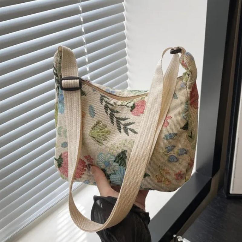 

Vintage Print Underarm Bag Large Capacity Fashion Women s Simple Multi-functional Canvas Shoulder Bag Casual Bag Purses Handbags