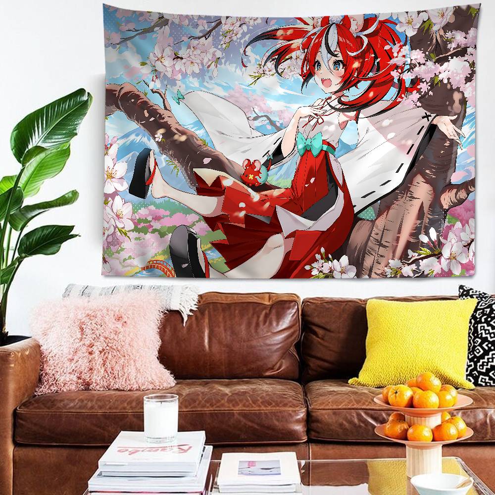 Game HHololiveS HHakos Baelz Hanging Bohemian Tapestry Bohemian Wall Tapestries Mandala Kawaii Room Decor
