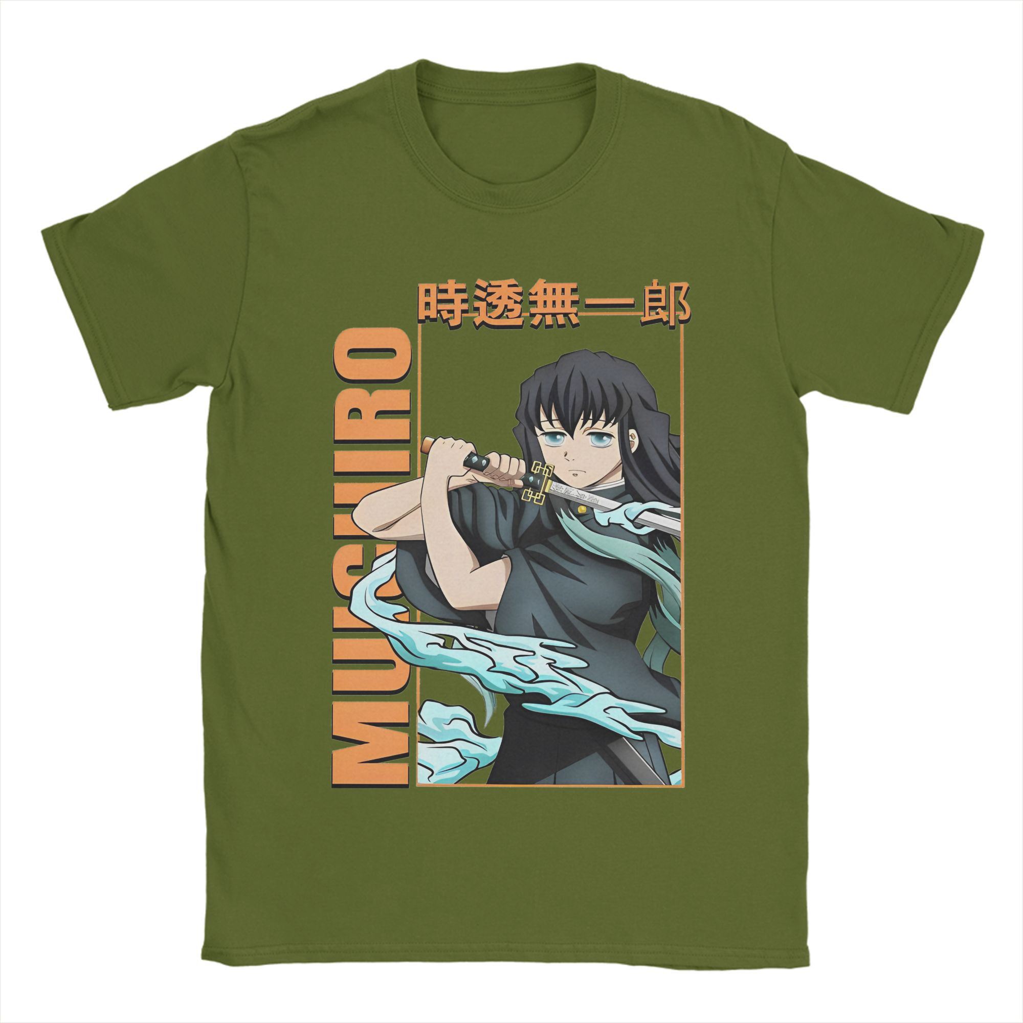 

Муичиро Токито Футболка Мужская Хлопковая Футболка Топ Новинка Аниме Клинок Рассекающий Демонов Круглый Вырез Короткий Рукав 4XL