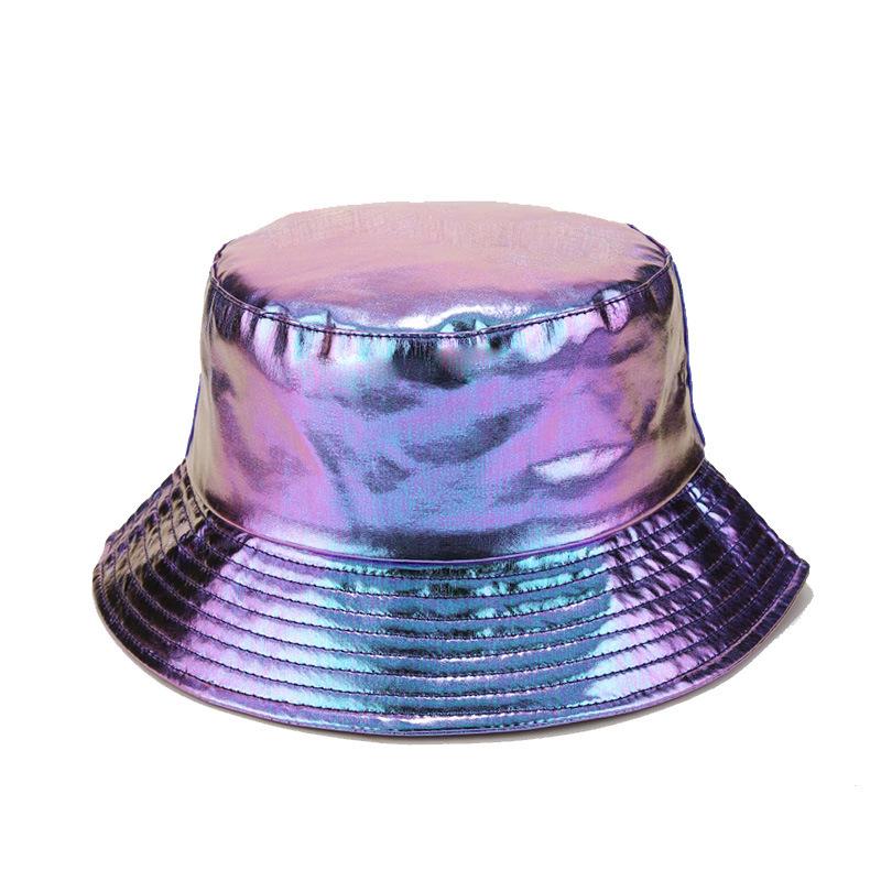 Fashion Bucket Hat for Men And Women PU Leather Waterproof Rain Cap with Wide Brim UV Protection Fishmen Style