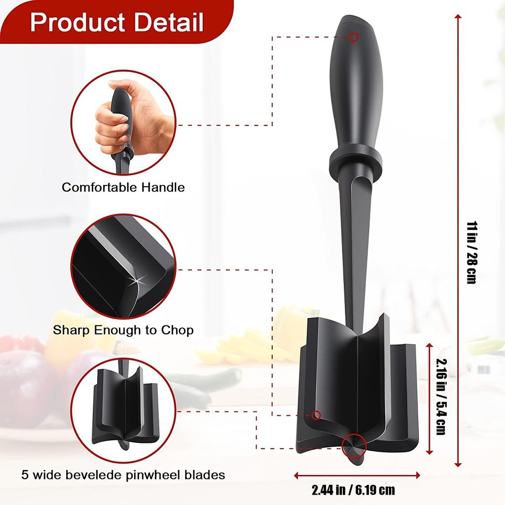 1pc Meat Chopper Hamburger Chopper Premium Heat Resistant Masher And Smasher For Hamburger Meat Ground Beef Ground Turkey 4