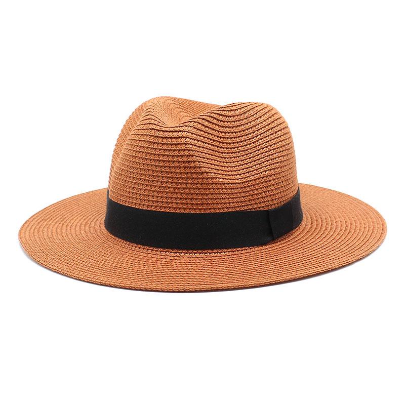 Unisex Summer Panama Sun Hat - Fashionable Straw Braid Fedora for Outdoor and Beach Wear.