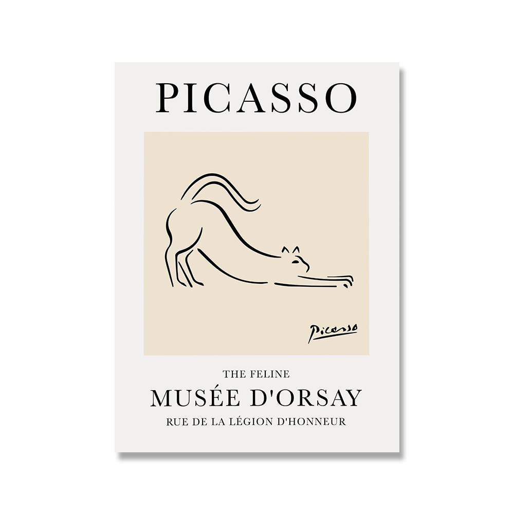 Pablo Picasso Tier Skizze Hund Katze Zeichnung Poster Linie Kunstdrucke Ausstellung Galerie Wand Bilder Leinwand Malerei Wohnkultur