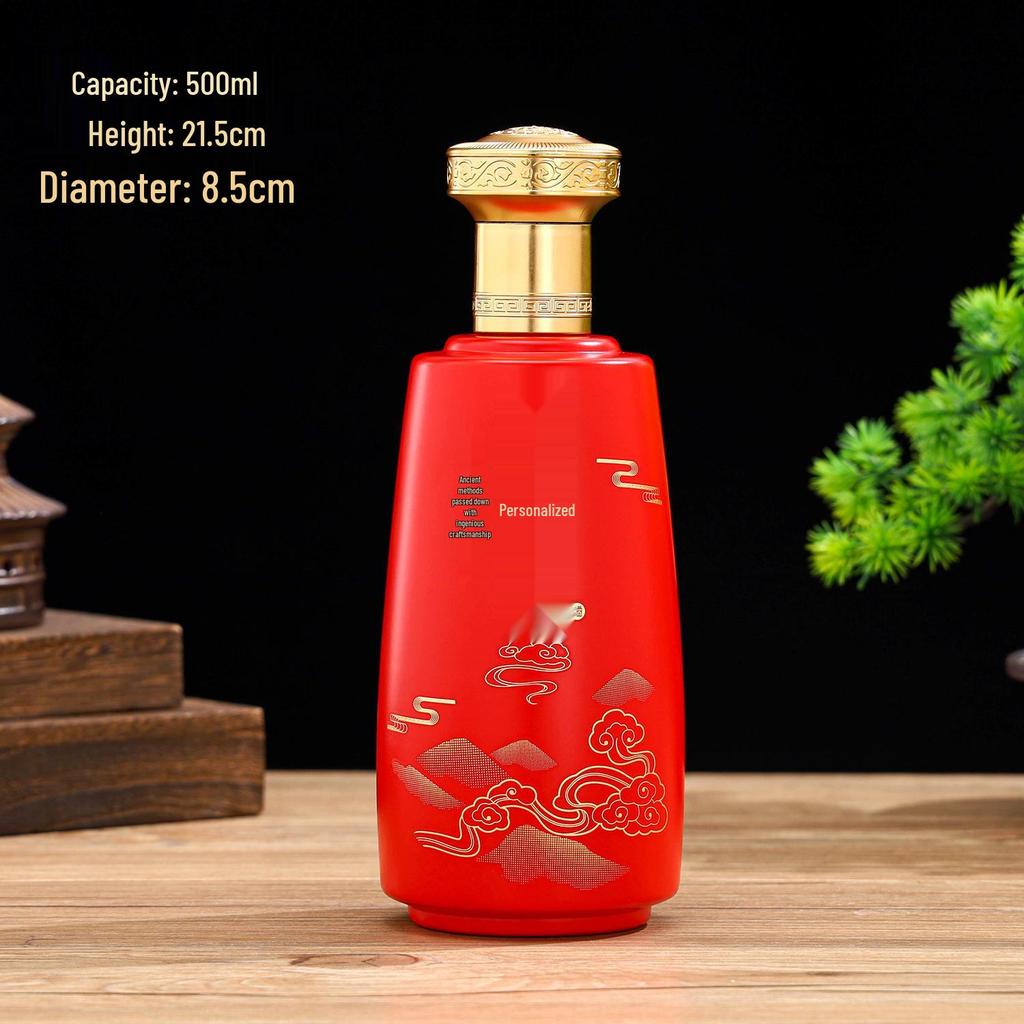 500ml Hochwertige Sprühglas-Weinflaschen mit anpassbarem Logo und Geschenkboxverpackung - Leere Baijiu-Flaschen
