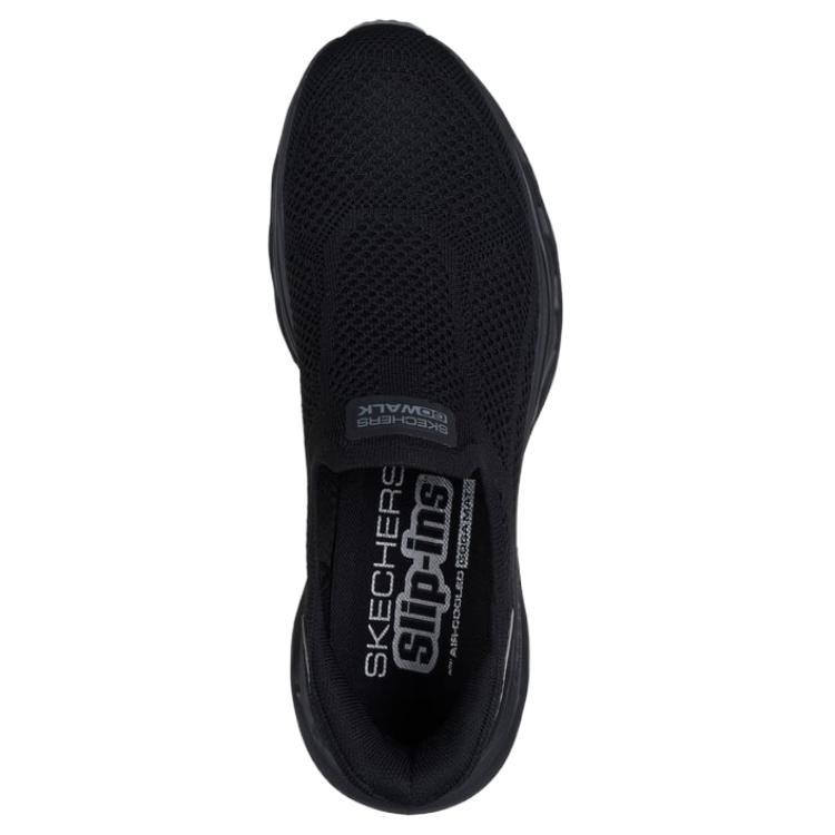 Skechers Mens Go Walk Slip-On Shoes Thick Sole Cushioning Comfortable Commuting Low-Top Casual Shoes Men sneaker Black 216665-BBK