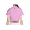 MLB New York Yankees Solid Color Small Logo Round Neck Pullover Short Sleeve T-Shirt Women Tops Pink 3FTSBA143-50PKP