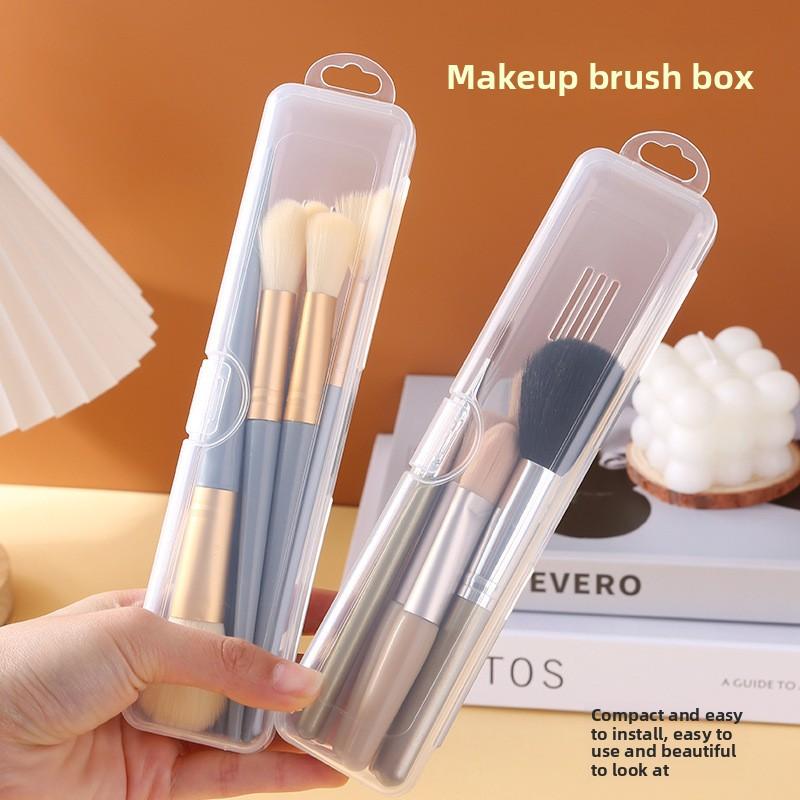 Portable Makeup Brush Storage Box, Dust-proof Pencil Case with Lid, Eyeshadow Brush, Eyebrow Pencil Organizing Box, Travel Toothbrush Storage Box