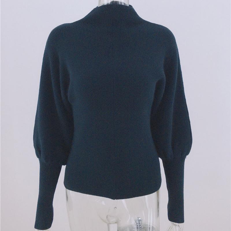 IHUASU Women's Autumn and Winter Solid Colour Knit Sweater Temperament Commuter O Collar Loose Big Size Pullover Jumper