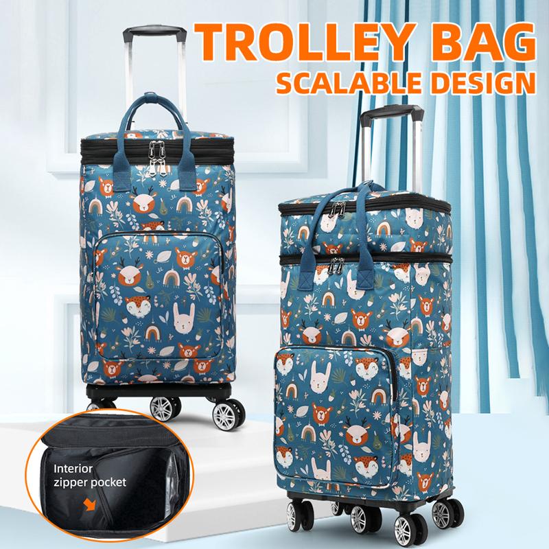 Telescopic Trolley Bag Supermarket Shopping Bag Folding Portable Lightweight Universal Wheel Travel Bag