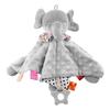 Newborn Baby Security Blanket Elephant with Tags Teether Rattles Mobile Soft Blanket Snuggle Toy Stuffed Animal for Babies Gift