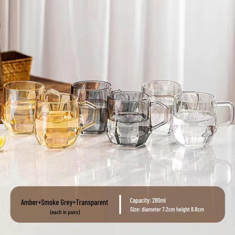 Zhi Nian Hua Hexagonal Glass Tea Cup Set