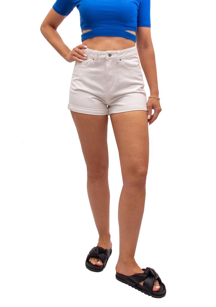 Kurze Jeans-Shorts Damen Jeans-Shorts Bermuda Weiß 36 S Firi