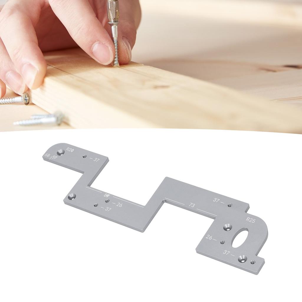 Woodworking Slotting Router Template High Accuracy Aluminum Alloy Cabinet Door Non Handle Slot Moldi