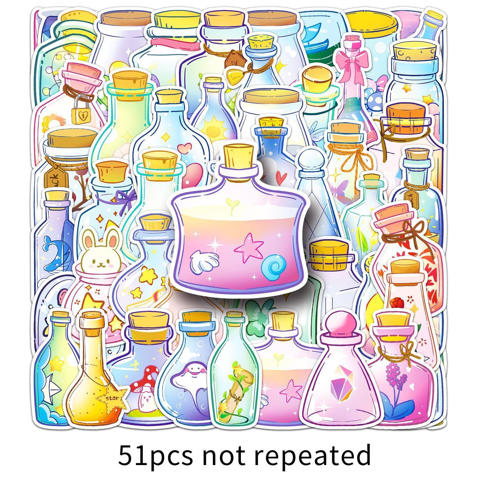 

51 Wish Bottles World Graffiti Stickers Cartoon Hand-painted Decorative Mobile Phone Case Suitcase Water Cup Stickers