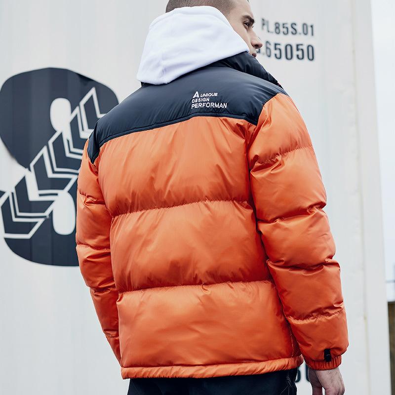Herren Baumwollgepolsterte Herrenmode Herrenmantel Winter Kragen Farbpassend Baumwollgepolsterte Jacke Mann