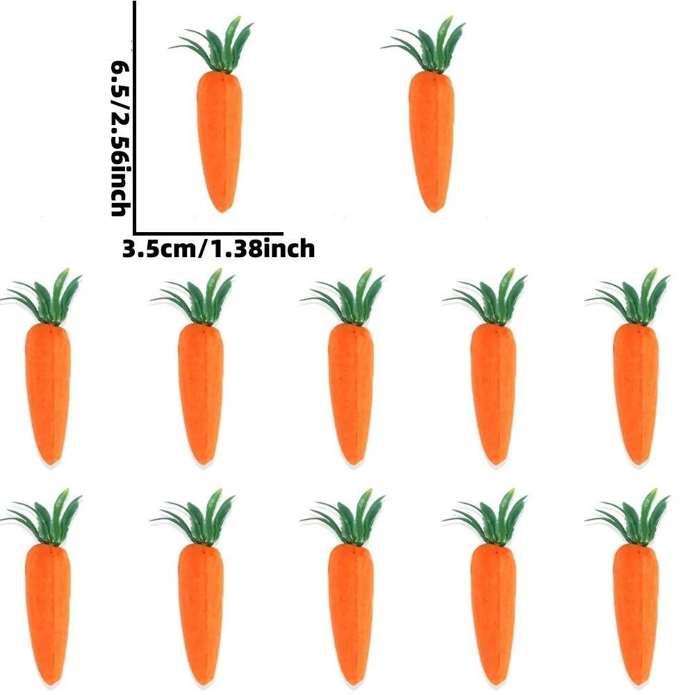 12Pcs Creative Mini Easter Carrots Handmade DIY Craft Artificial Foam Carrot Decorative Realistic Easter Carrot Pendant