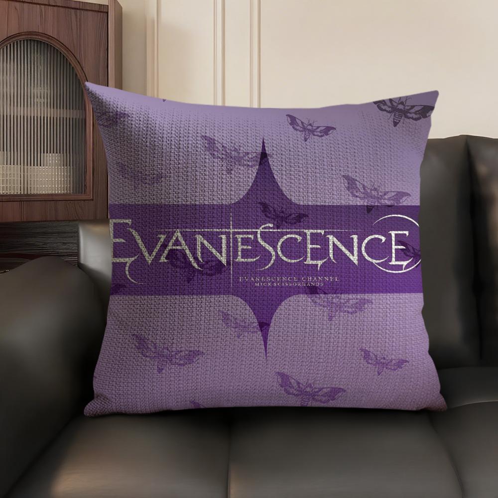 Hot Rock E-Evanescence Pillow Case Natural Linen Organic Fabric Double-Sided Printing Sofa Home Decor Gift Cushion Cover
