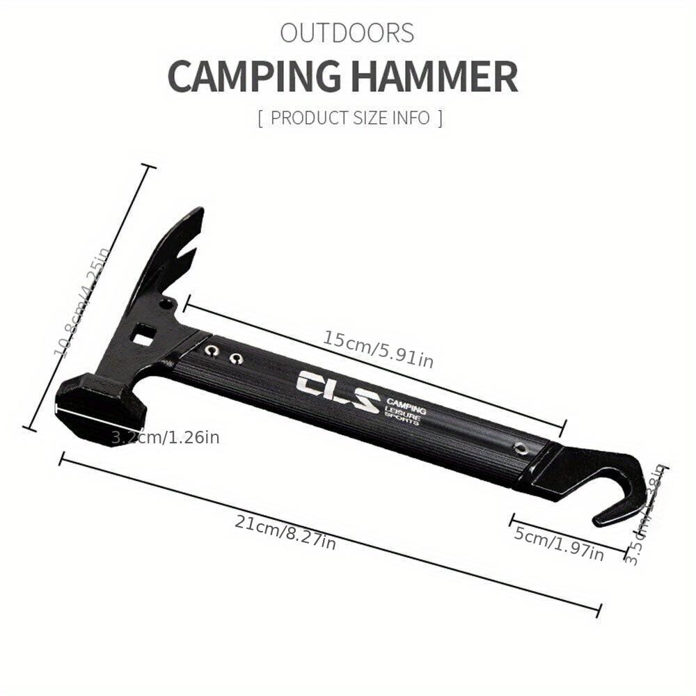 Damaly,2-in-1 Tent Stake Remover & Puller - Multifunctional Aluminum Camping Hammer with Stainless Steel Head