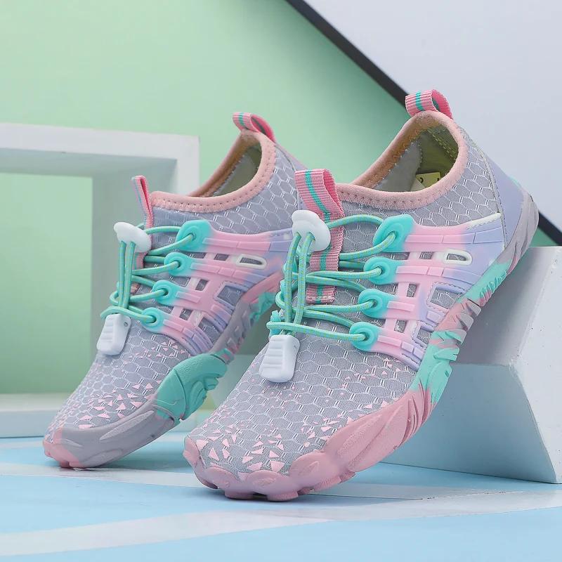 

Kids Quick-Drying Water Shoes Anti Slip Wear-Resistant Cushioning Prevention Soft Breathable Sneakers Kids Barefoot Shoes 36 фиолетовый