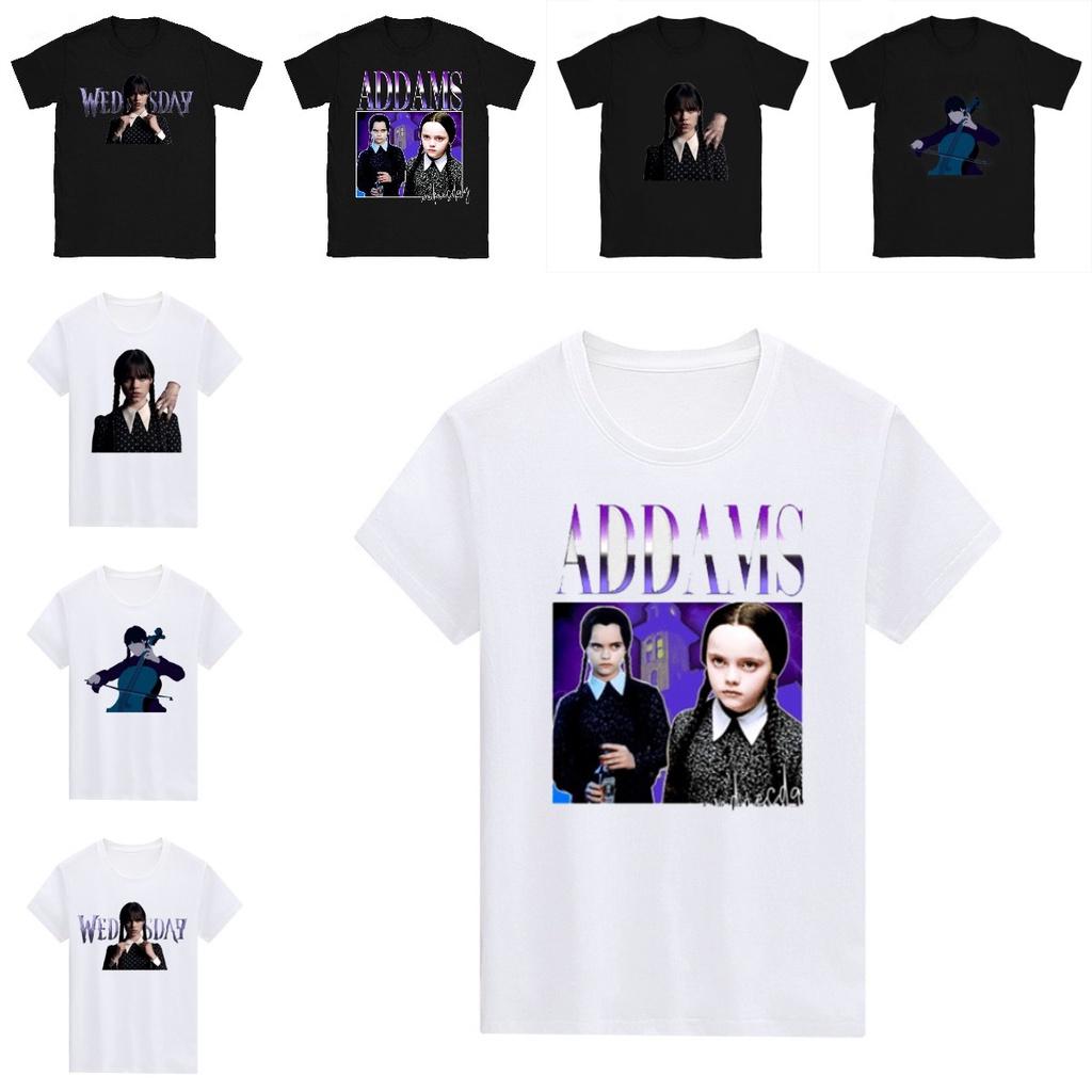 Die Addams Family Wednesday Unisex T-Shirt Top Stilvoll Weich Atmungsaktiv Bequem