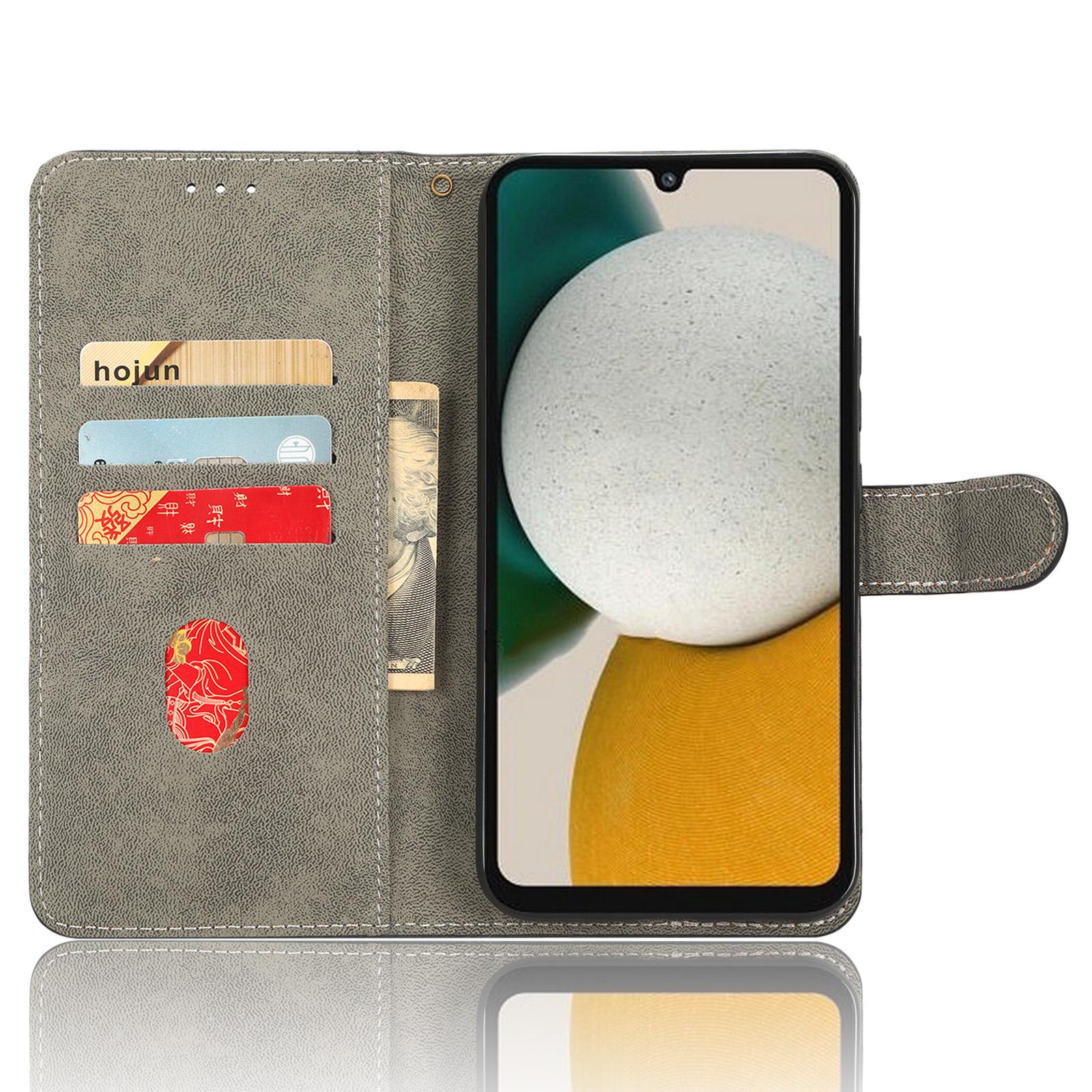 

For Samsung Galaxy A34 5G Leather Phone Case Stand RFID Blocking Wallet Cover Brown