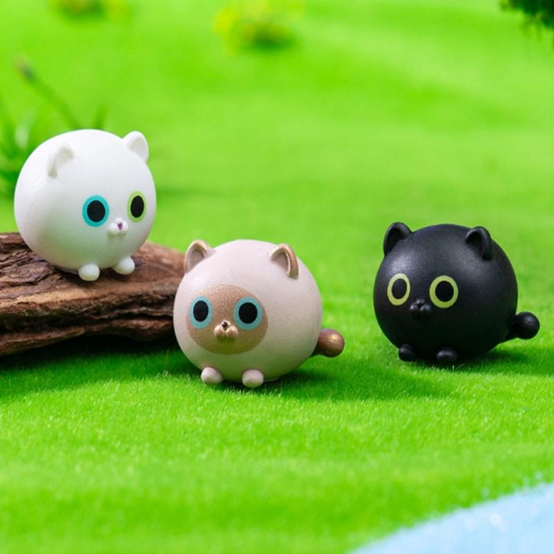 Cats Figurines Mini Cats Decors Waterproof Toy Playsets Miniature Doll Garden Figurines Cake Toppers Parties Favor