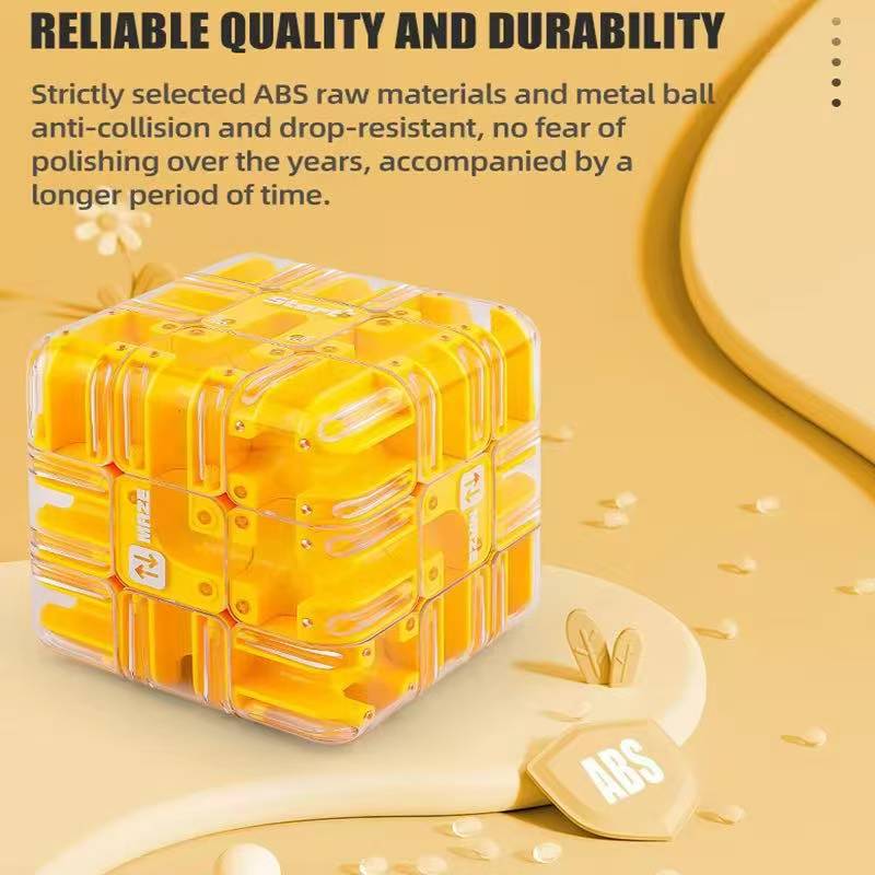 Non-Toxic Logical Thinking Toy Ball Maze Cube Educational Labyrinth Cube 3D Magic Cube Toy Puzzle Game Diy Fidget Toy Adults Children
