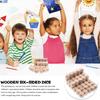 Sewroro 20pcs Wood Dice Unfinished Cube Small Square Blocks Round Cornered Blank Dice for DIY Craft Projects (Size 6)
