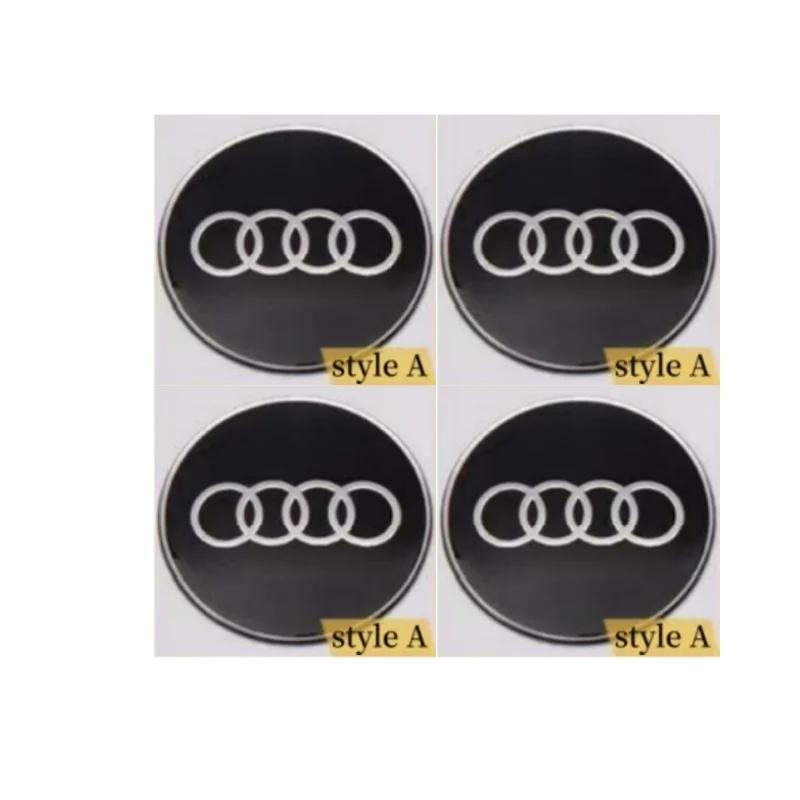 4PCS 65mm automobile hub center cover sticker is suitable for Audi ABT A3A4A5Q2 Q7 RSTT hub aluminum alloy modification sticker.