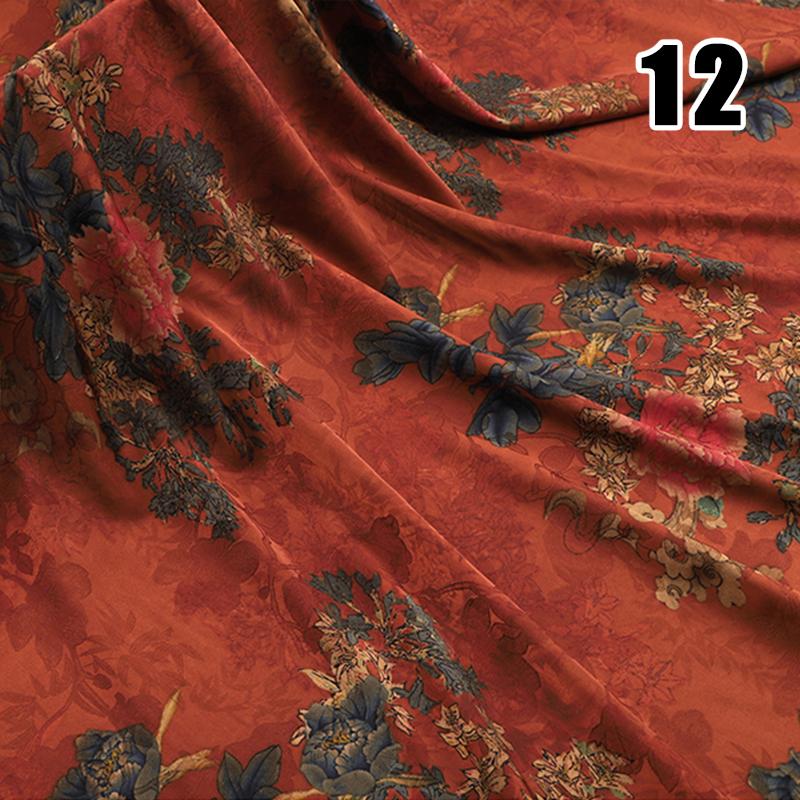 50x150cm High-end Silk-like Fabric Skin-friendly Soft Chinese Style Printed Cheongsam Summer Clothing Hanfu Dress Sewing Fabric